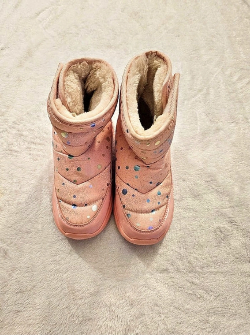 Girls Pink Polka Dot Boots